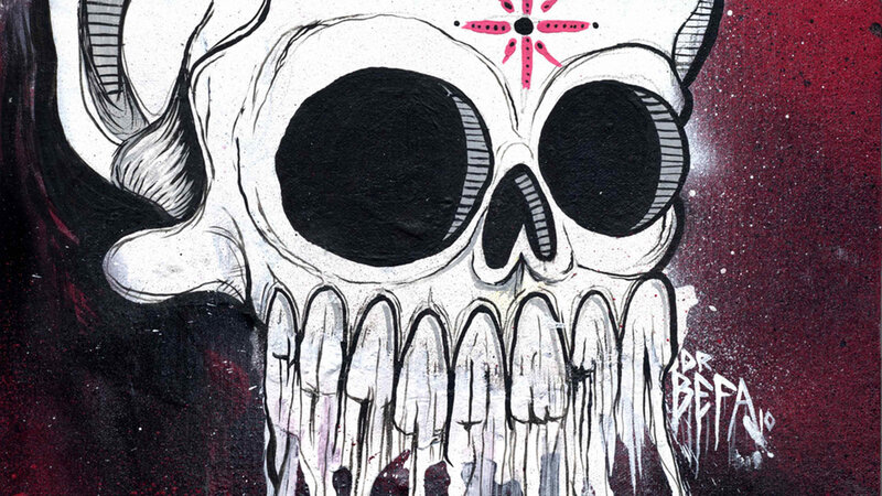 skull with pink star