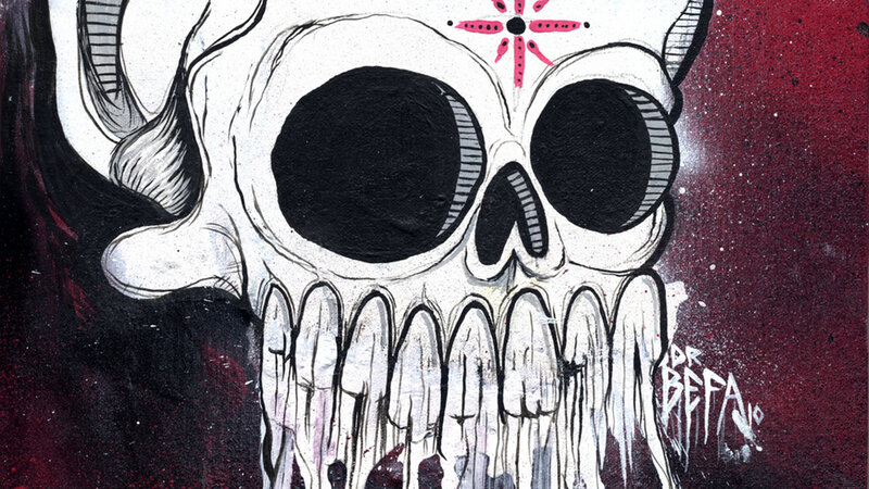 skull with pink star