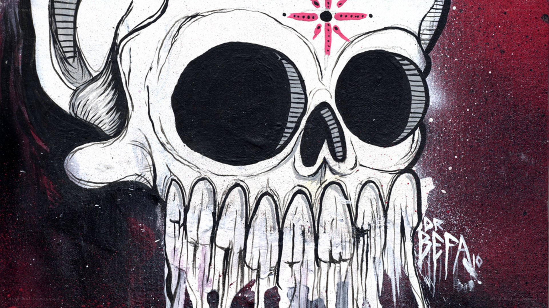 skull with pink star