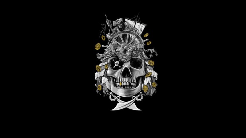 Skull with Pirate Symbols