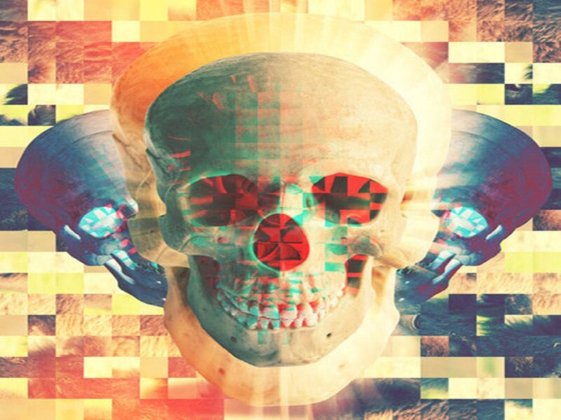 Skull with Pixelated Effect