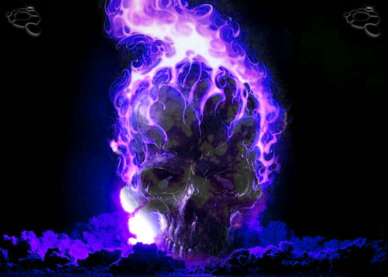 Skull with Purple Flames