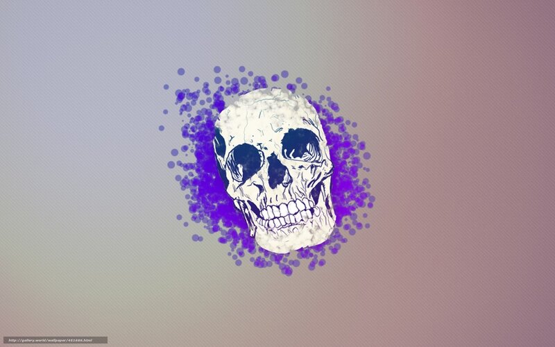 skull with purple particles