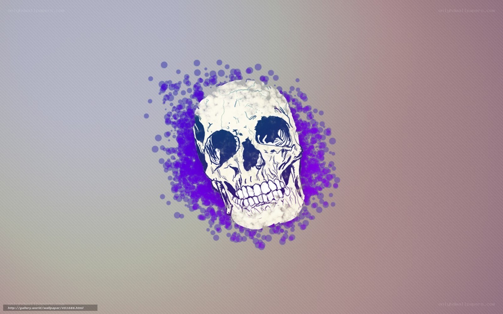 skull with purple particles