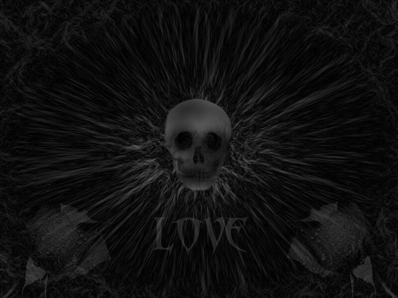 Skull with radiating lines