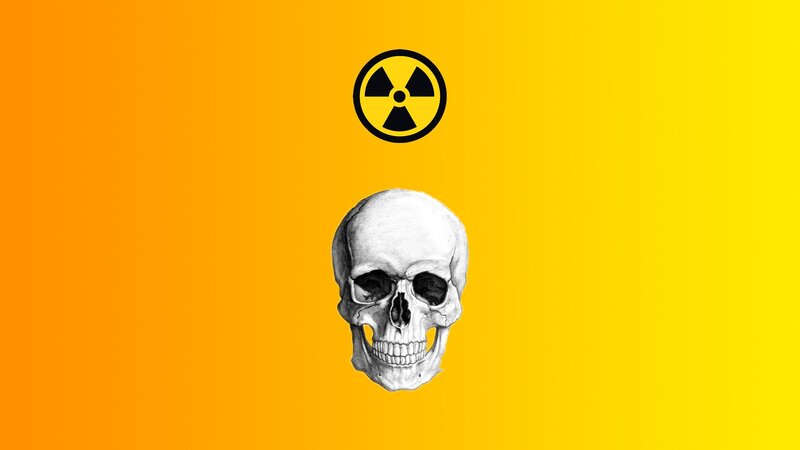 Skull with Radiation Symbol — Yellow