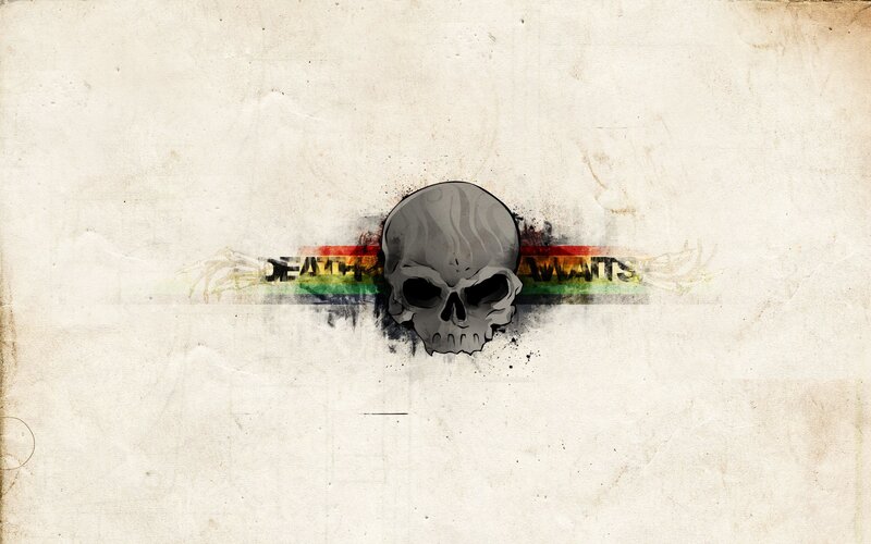 skull with rainbow stripes