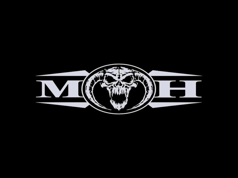 Skull with Ram Horns — Black, Aggressive