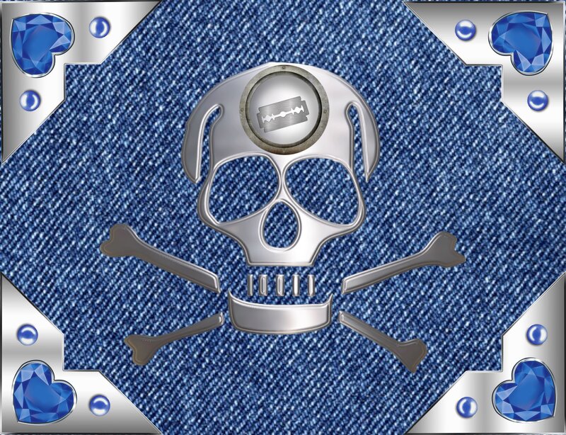 Skull with Razor Blade