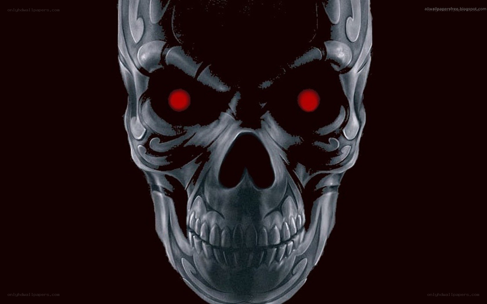 skull with red eyes