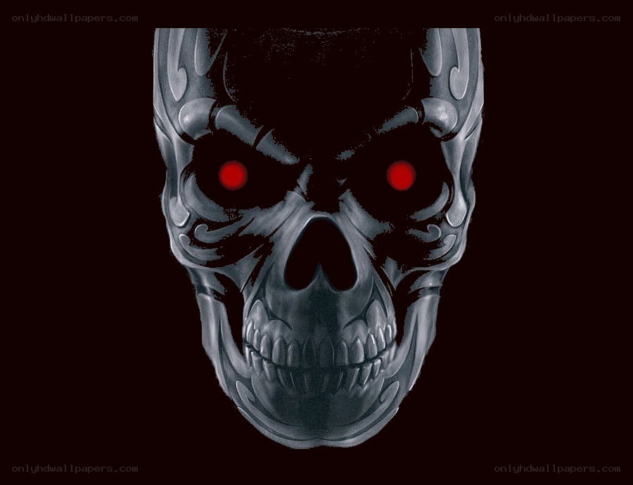 skull with red eyes