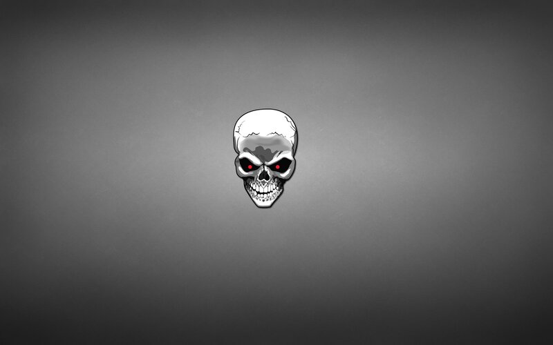 Skull with Red Eyes — Gray