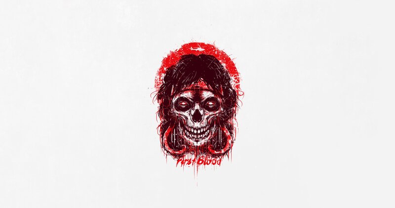 Skull with Red Hair