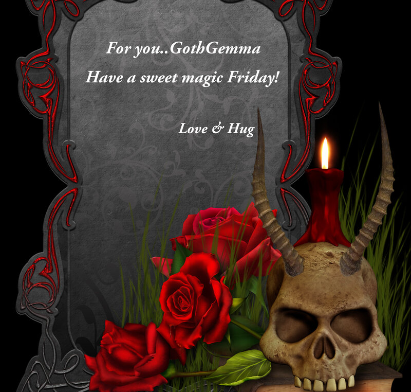 Skull with Red Roses — Gothic