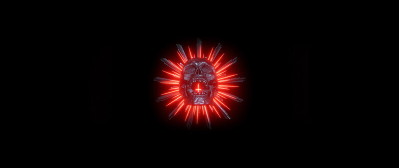 Skull with Red Spikes