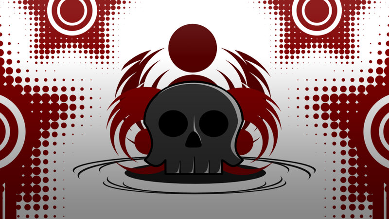 Skull with Red Wings — Dramatic
