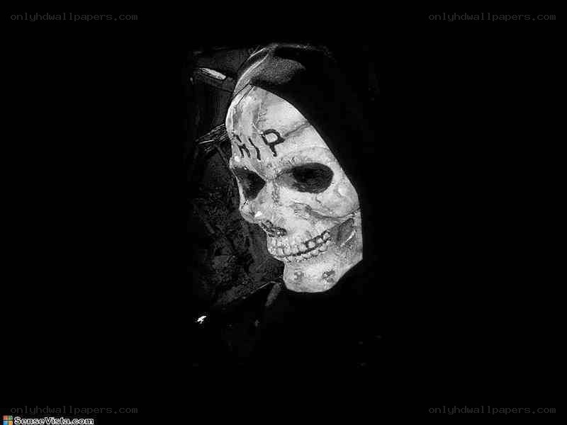 skull with RIP inscription