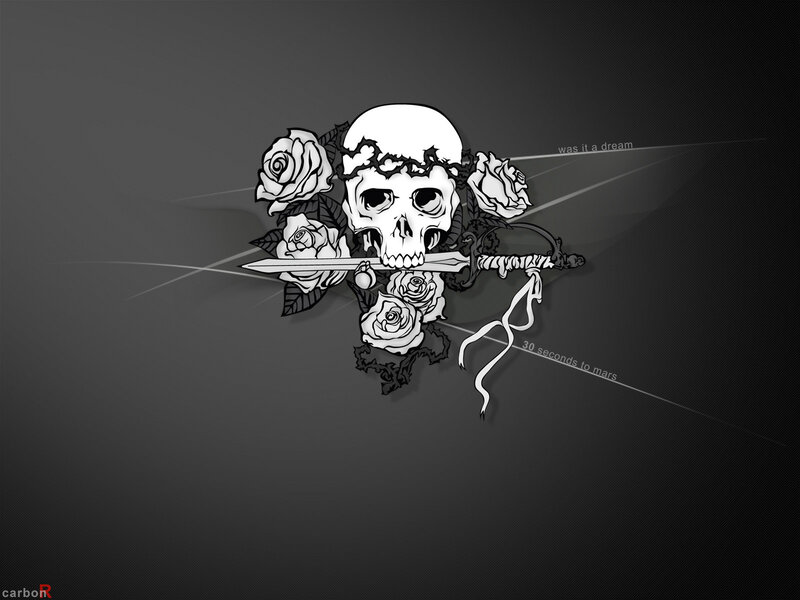 skull with roses and sword