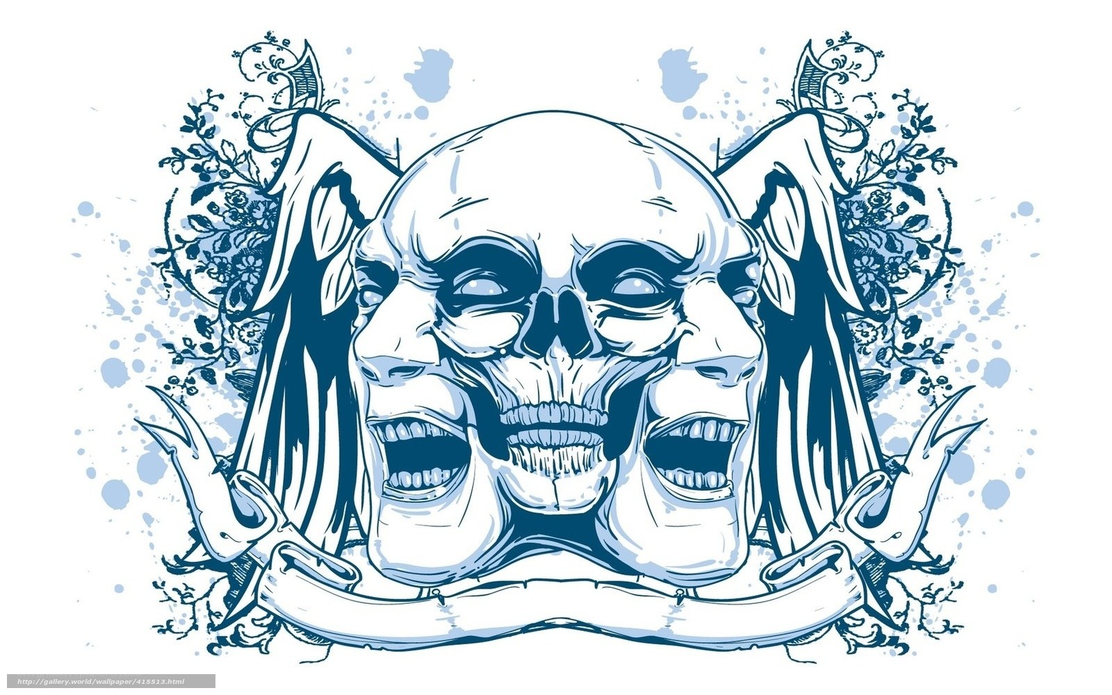 skull with screaming faces
