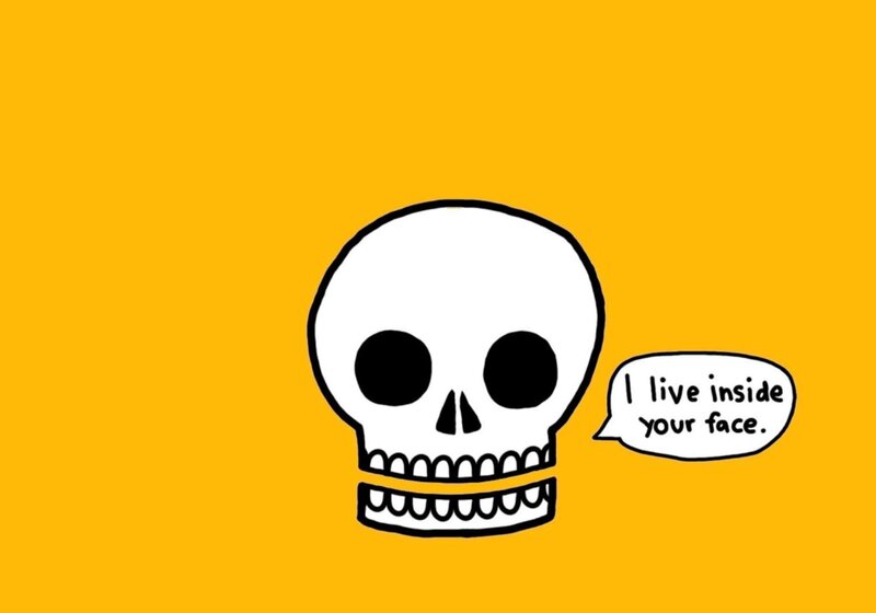 skull with speech bubble