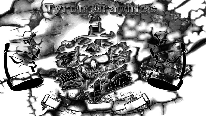 Skull with Spray Cans