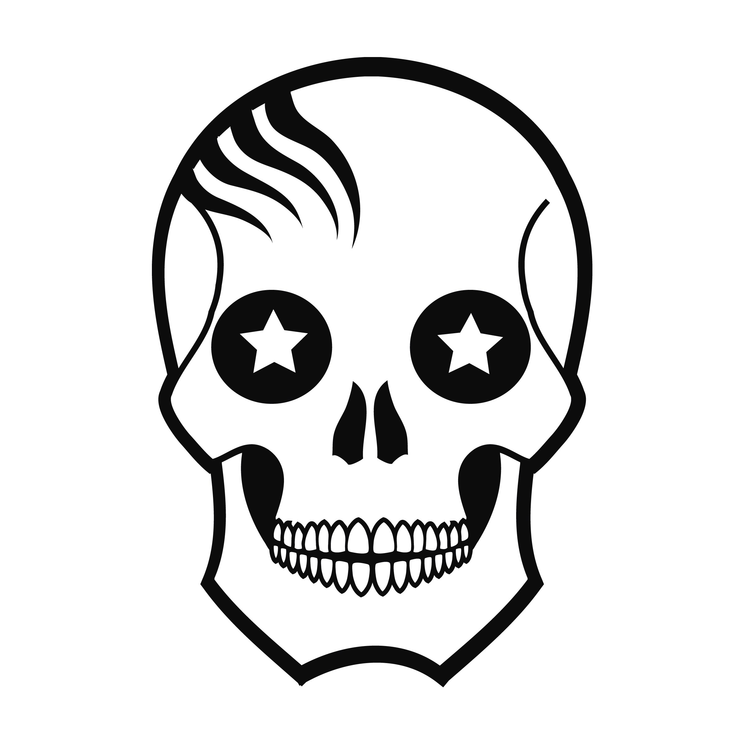 skull with star eyes