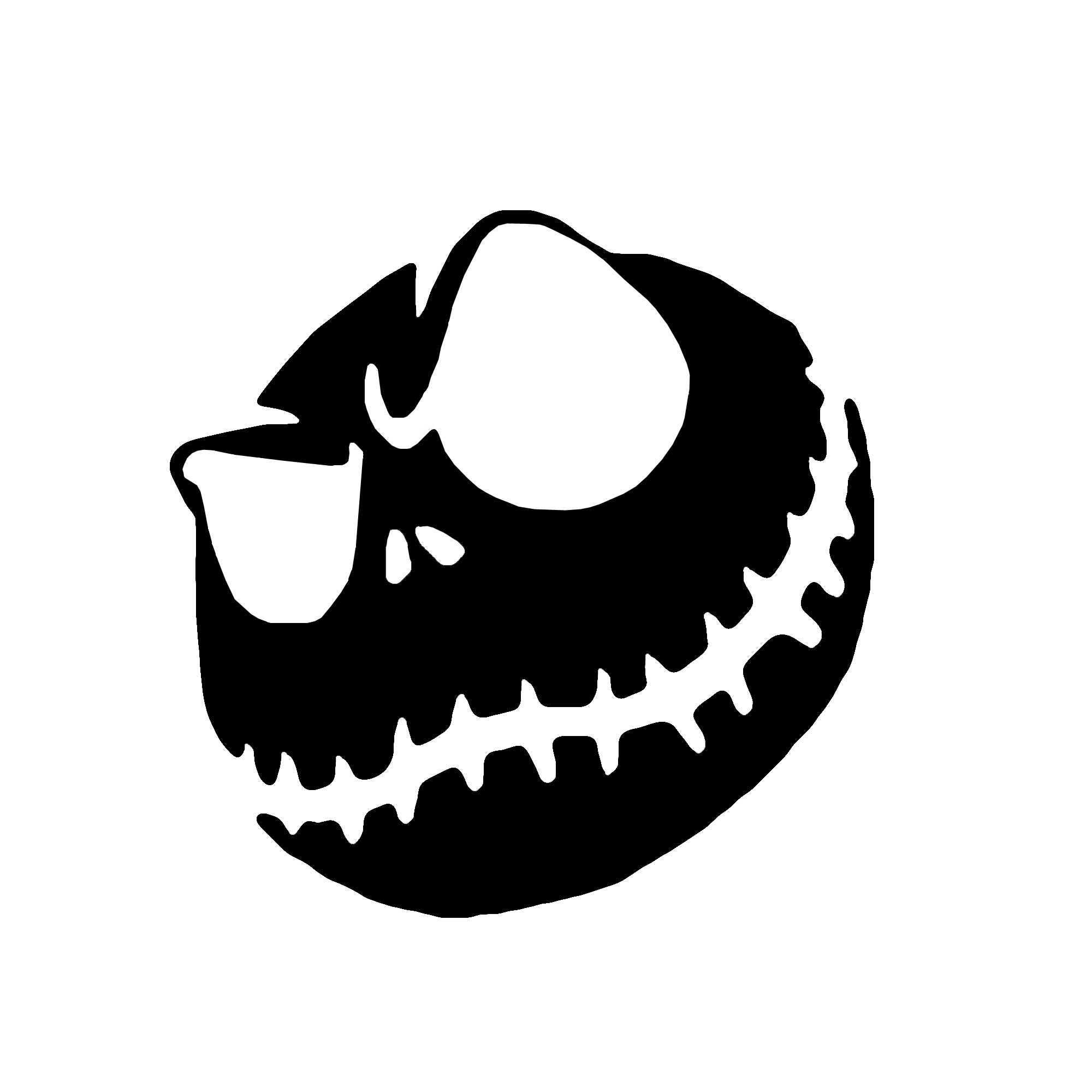 skull with stitched mouth