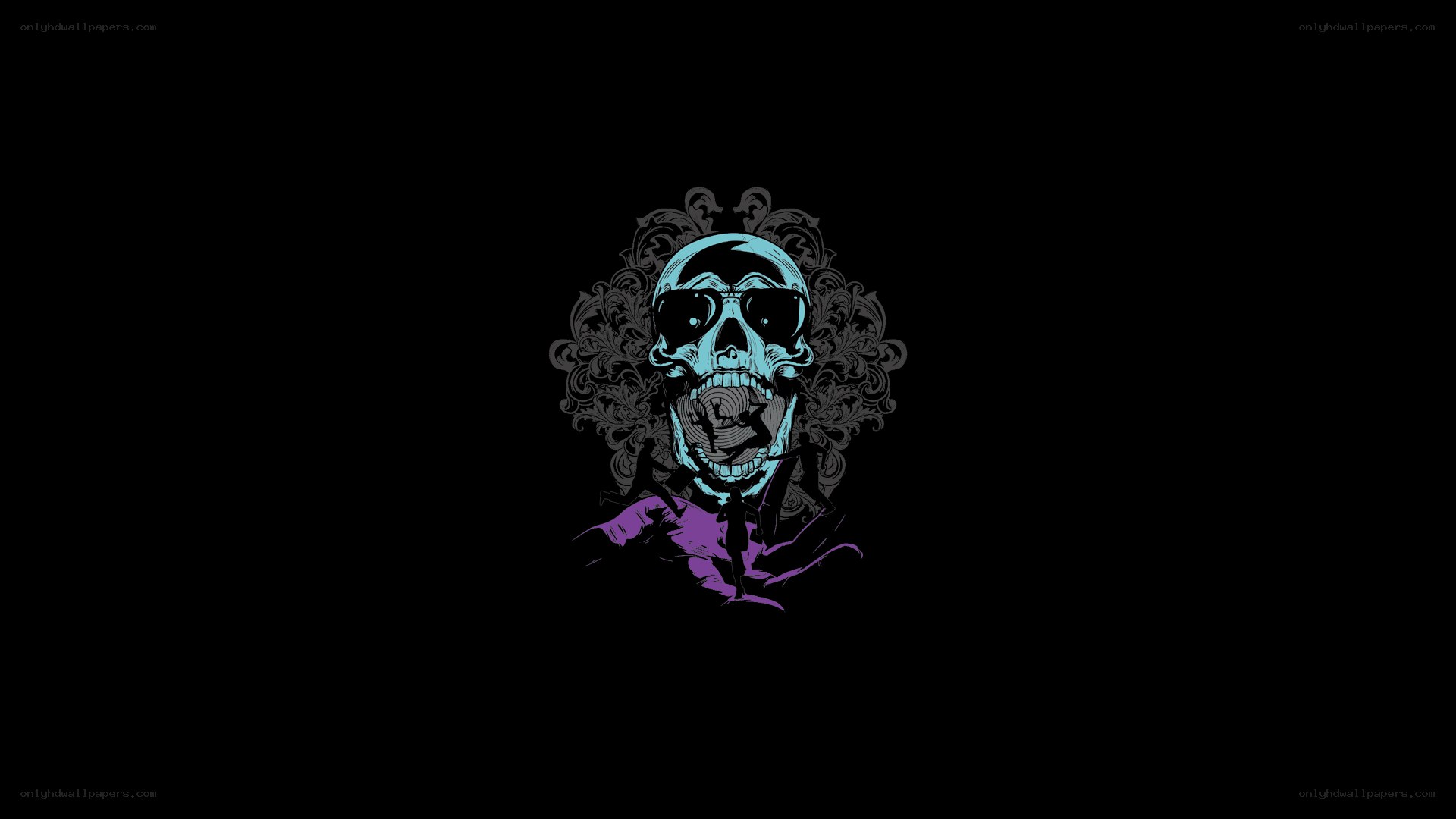 skull with sunglasses art