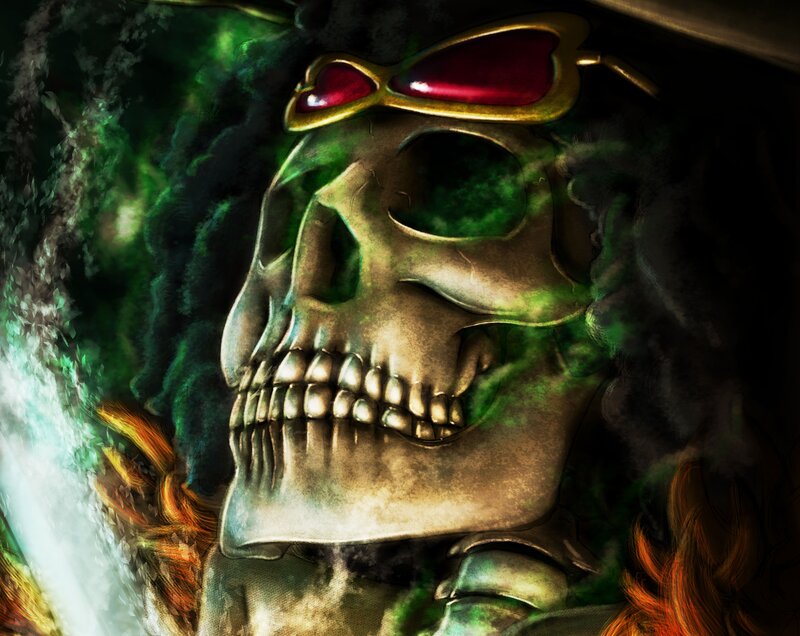 Skull with Sunglasses — Green