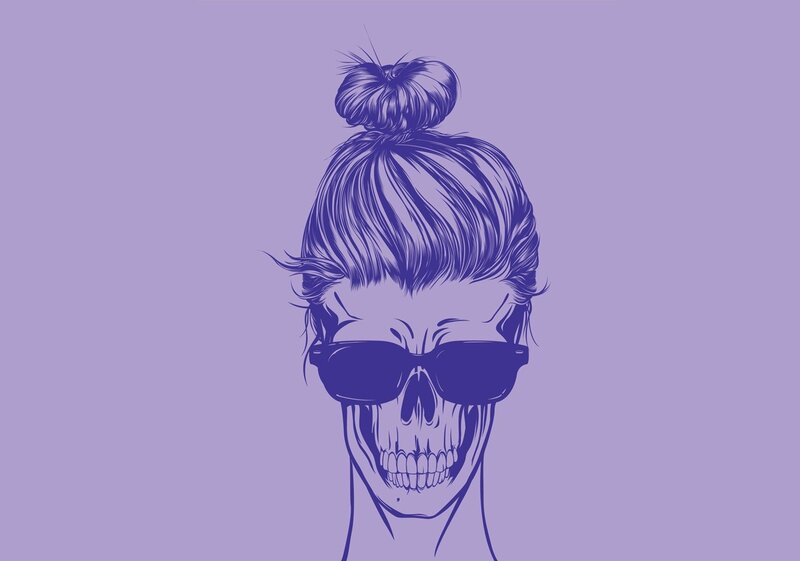 Skull with Sunglasses — Purple