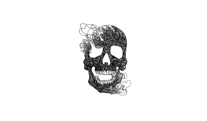 skull with swirling lines