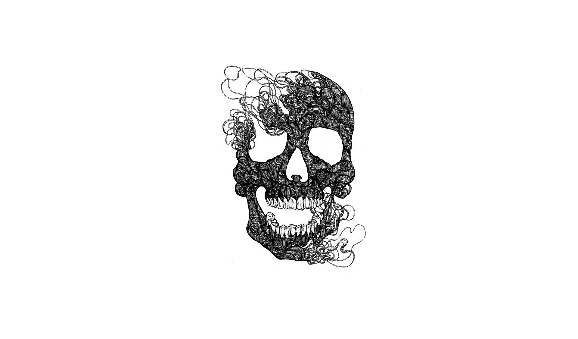 skull with swirling lines