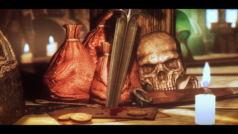 Skull with Sword and Coins