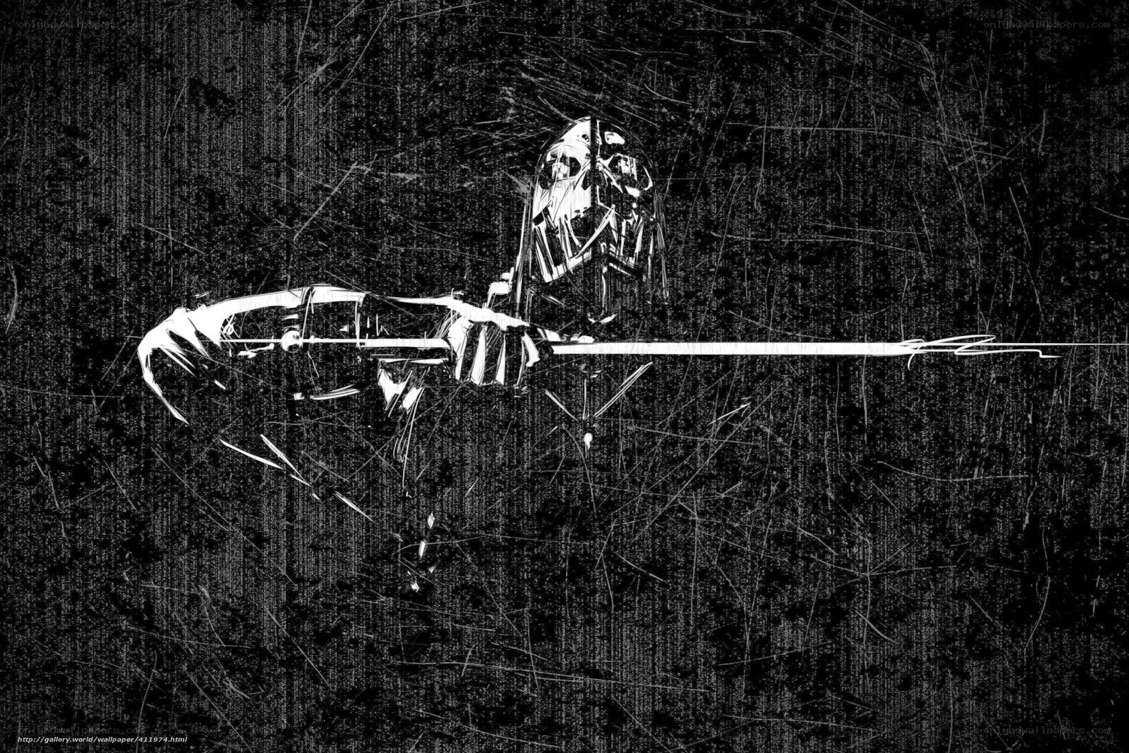 skull with sword illustration