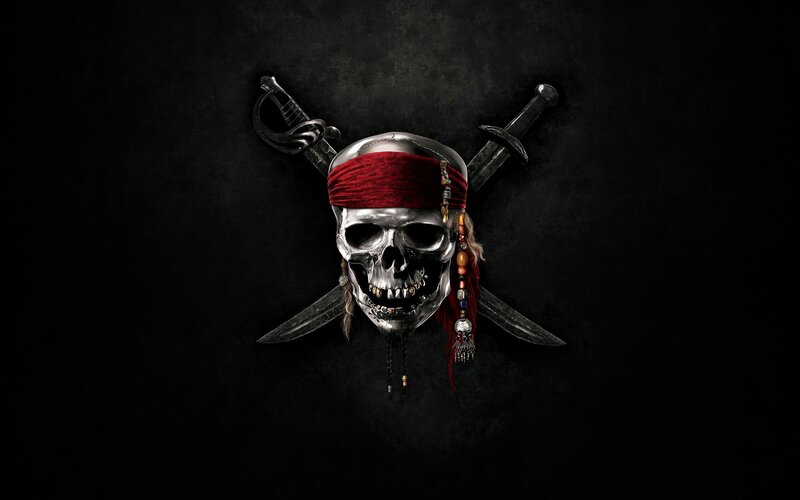 skull with swords and bandana