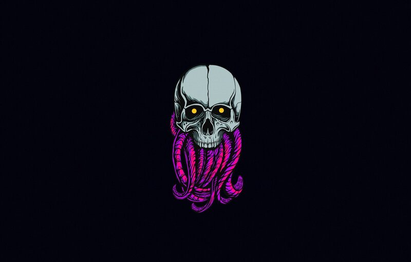 Skull with Tentacles — Black