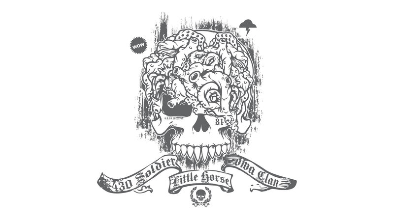 skull with tentacles design