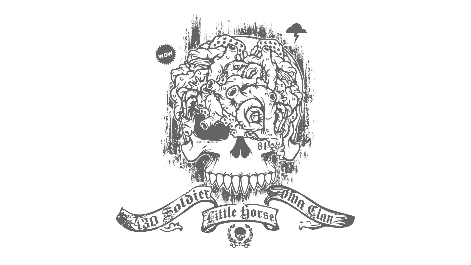 skull with tentacles design
