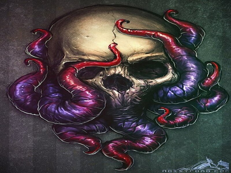 Skull with Tentacles
