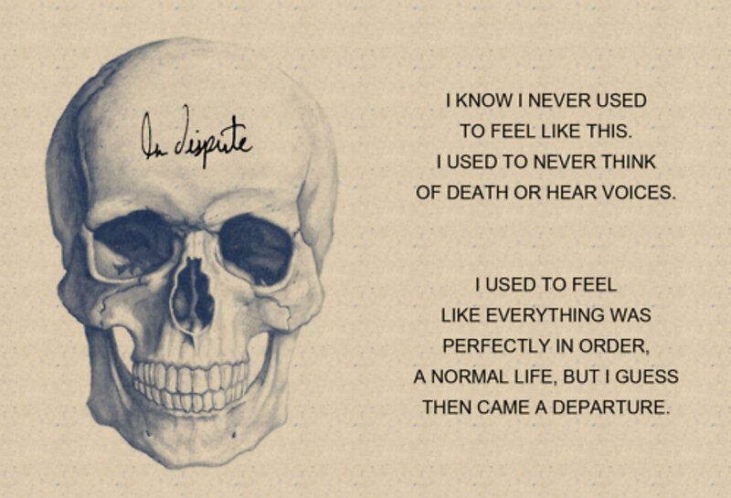 Skull with Text — Beige