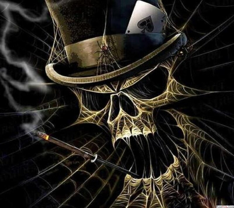 Skull with Top Hat — Black