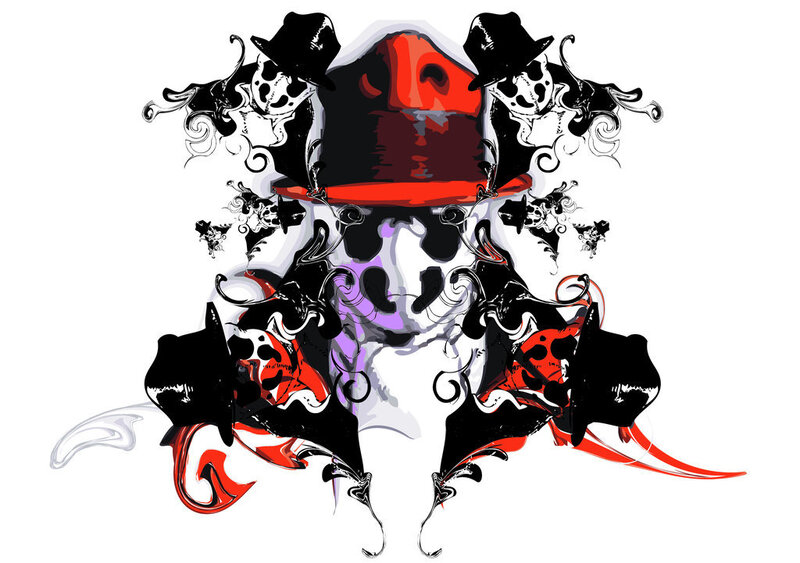skull with top hat design