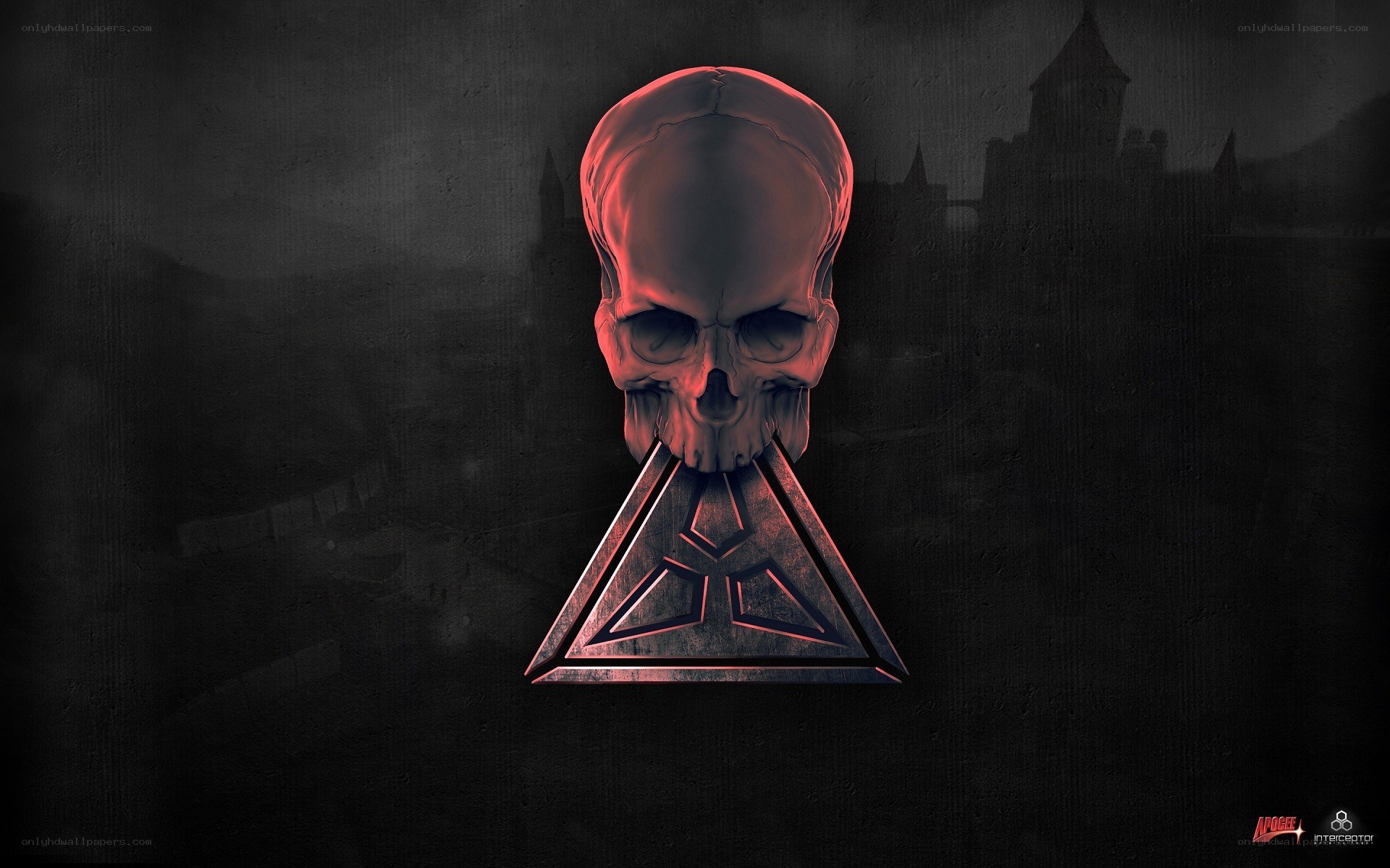 skull with triangle symbol