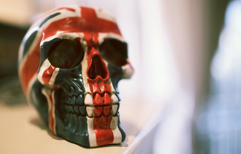 skull with union jack design