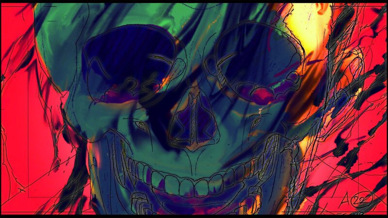 Skull with Vibrant Colors