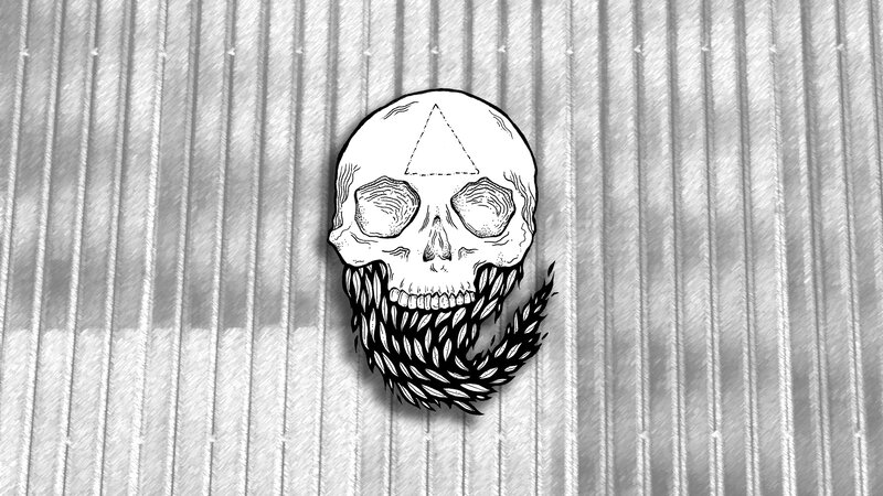 skull with wheat beard