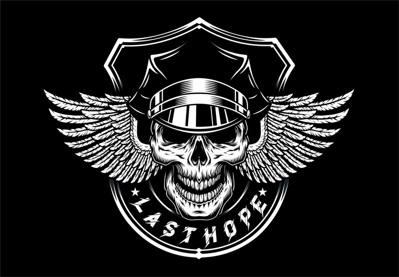 Skull with Wings and Cap