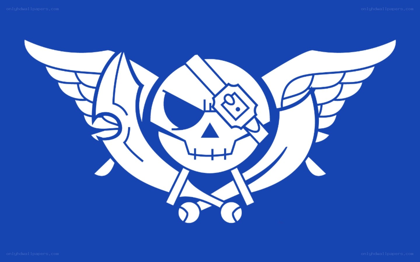Skull with wings and crossed swords