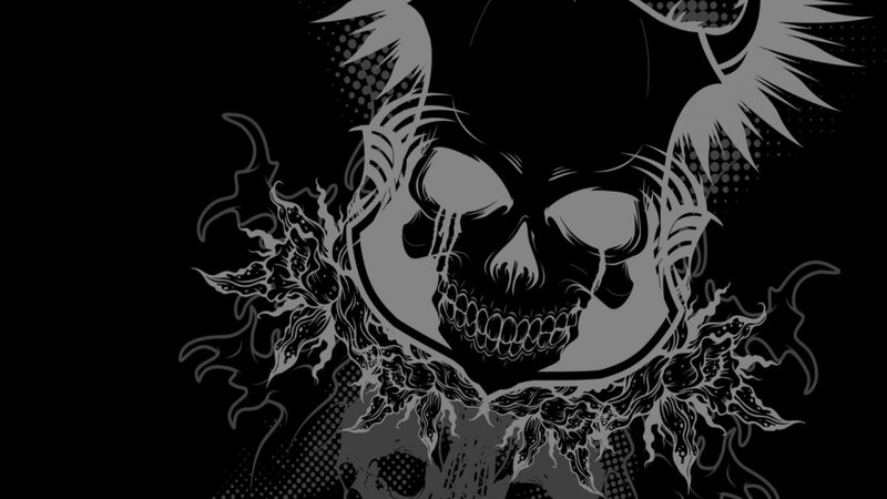 skull with wings and flames