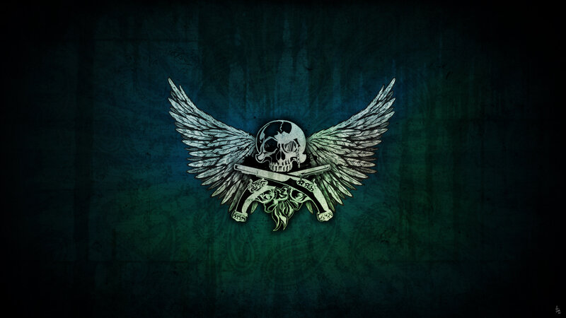 Skull with Wings and Guns